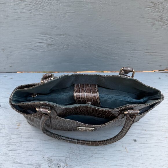 👜Vintage 1995 George Crocodile Collection Grey Embossed Satchel👜 - Picture 4 of 5
